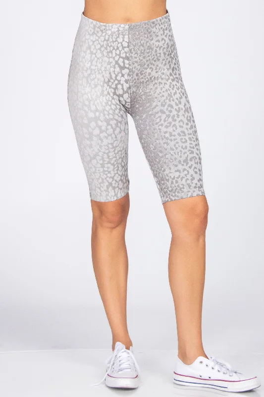 Navy sleek sports legging -Dual Ombre Leopard Print Legging Shorts