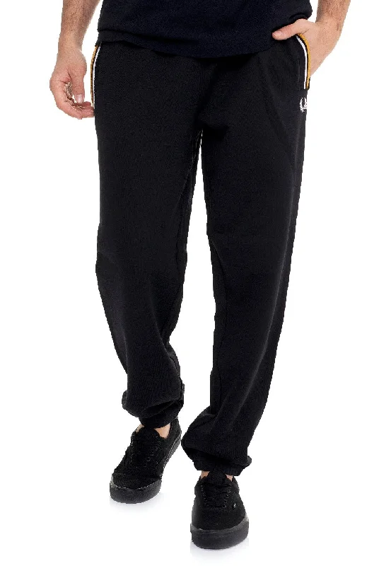 Night-run sports pant -Fred Perry - Tipped Loopback Black - Sweat Pants