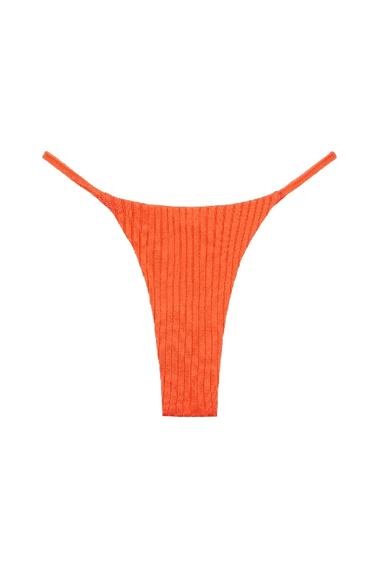 Knot-fit swimwear -Brazil Thong - Papaya Wide Rib