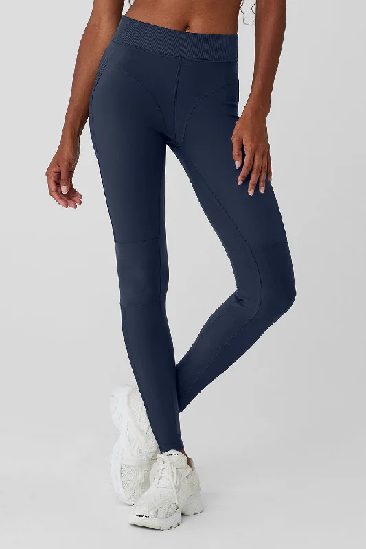 Tough-fit sports legging -Alosoft High-Waist Head Start Legging - Navy