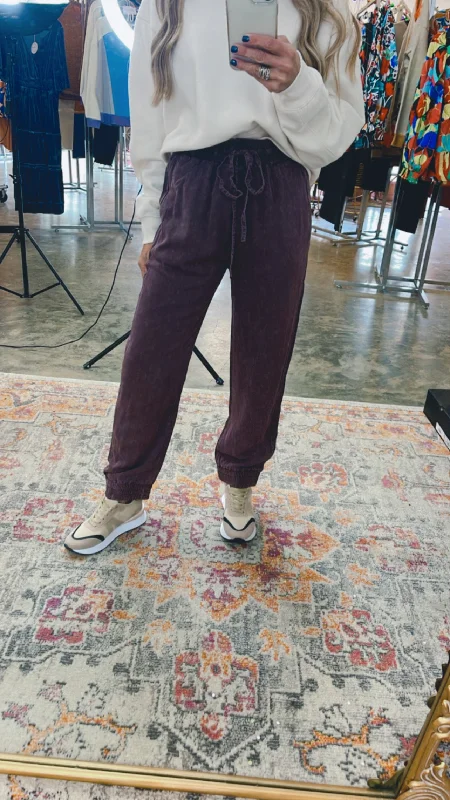 Fresh-style sports pant -INHERITED JOGGER-EGGPLANT-WAREHOUSE SALE