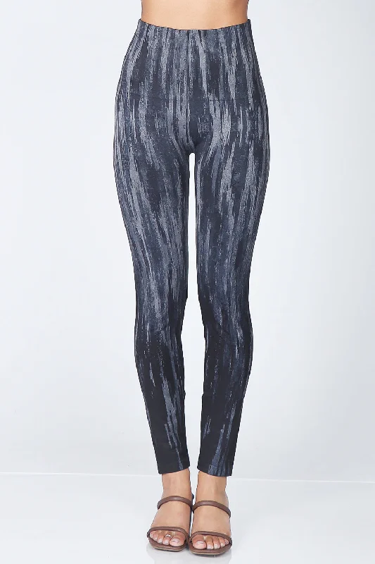 Breathable-core sports legging -Abstract Cascade Textural Printed Leggings