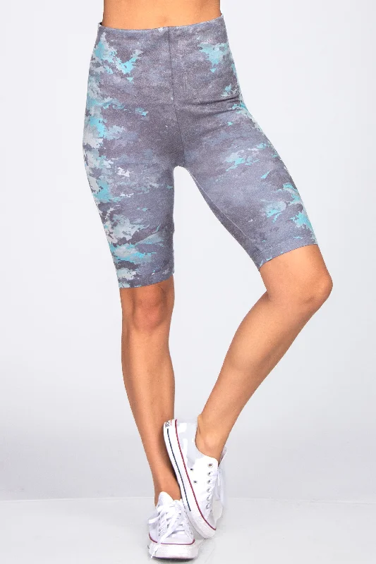 Fit-core sports legging -Abstract Fractal Camo Printed Legging Shorts