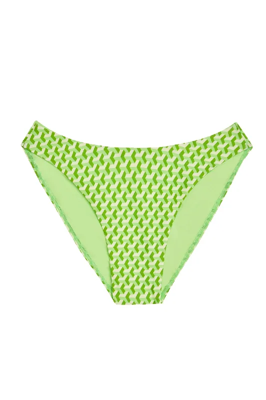 Bold-fit swimwear -Seychelles Bottom - Cypress Geo (Modest Coverage)