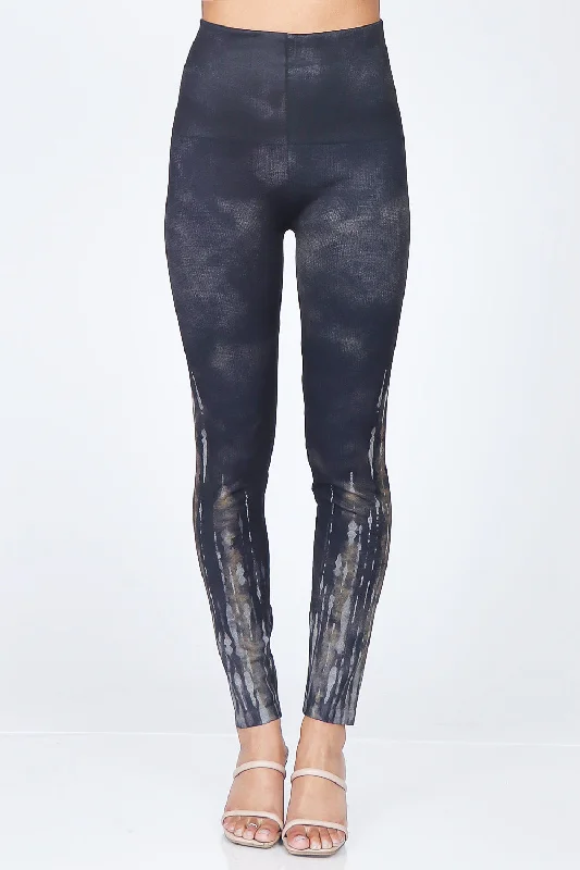 Glow-fit sports legging -Reverse Dye Ink Blot Printed Leggings