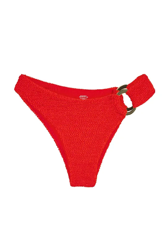 Stripe-fit swimwear -Bronte Bottom - Chili Pepper Crinkle