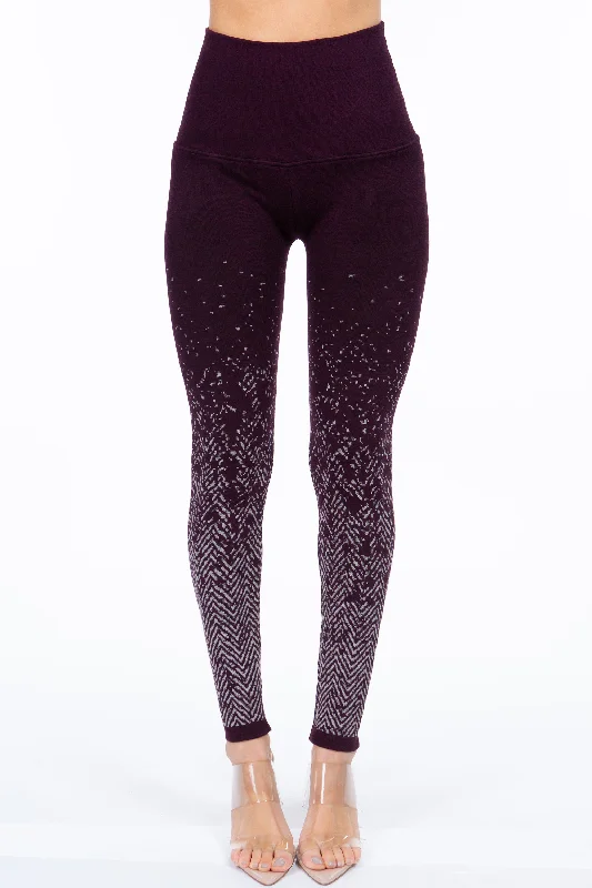 Tough-core sports legging -Herringbone Sweater Leggings