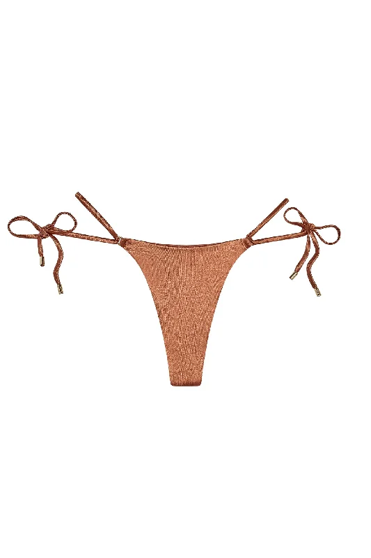 Grip-fit swimwear -Hanalei Bottom - Bronze Shiny Jersey