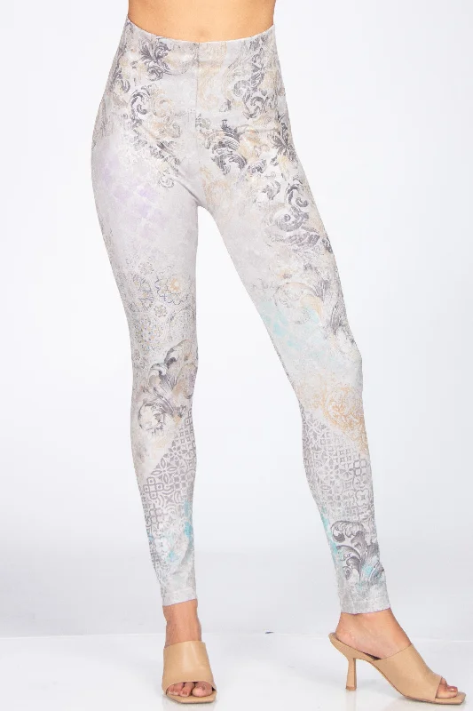 Sun-sleek sports legging -Baroque in Flight Printed Leggings