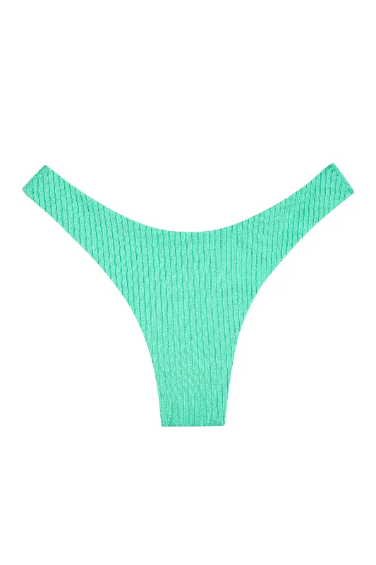 Long-chic swimwear -Byron Bottom - Turquoise Wide Rib