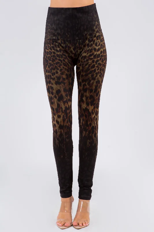 Eco-sleek sports legging -Ombre Jaguar Print Leggings