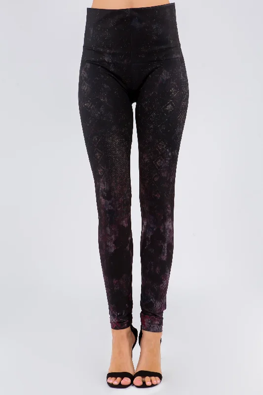 Night-glow sports legging -Multicolor Geometric Print Leggings