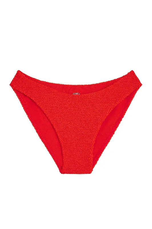 Grip-fit swimwear -Seychelles Bottom - Chili Pepper Crinkle (Modest Coverage)