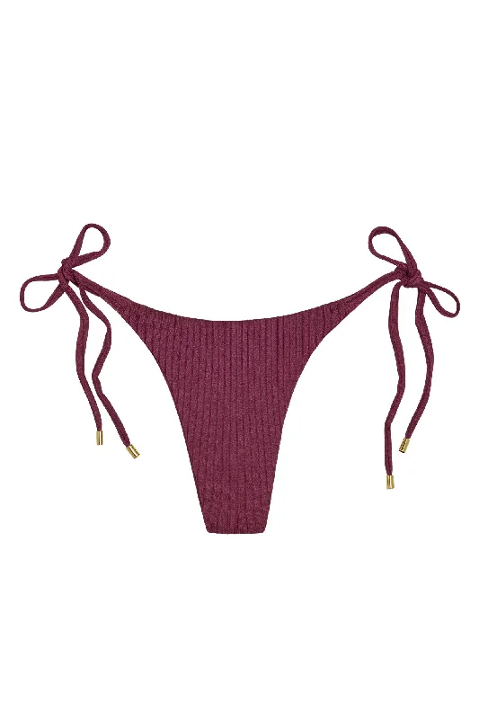 Long-chic swimwear -Palma Bottom - Eggplant Wide Rib