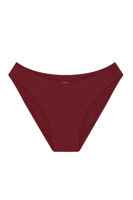 Zip-core swimwear -Seychelles Bottom - Burgundy (Modest Coverage)