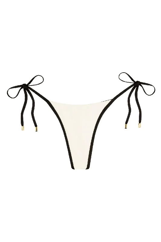 Sport-core swimwear -Palma Thong - Ivory/Black