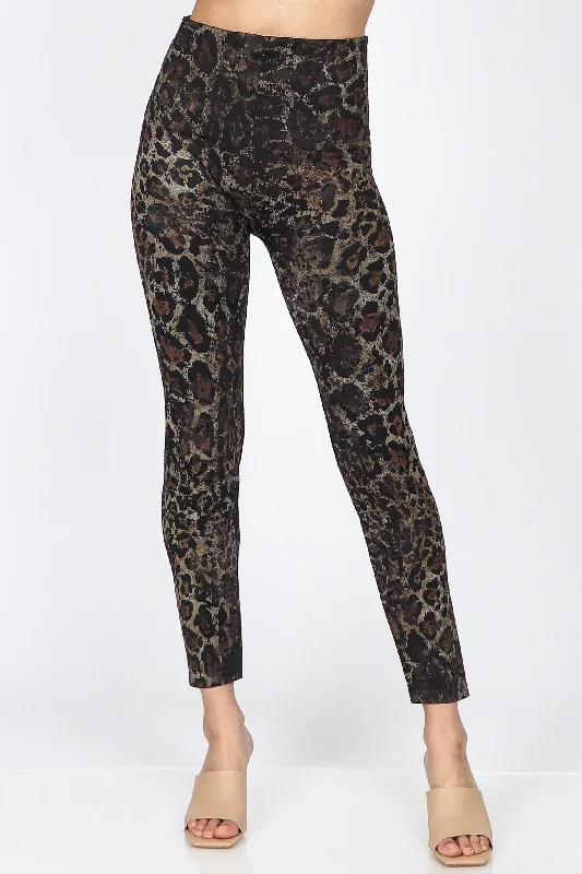 Marathon-fit sports legging -Leopard Fleur Print Leggings