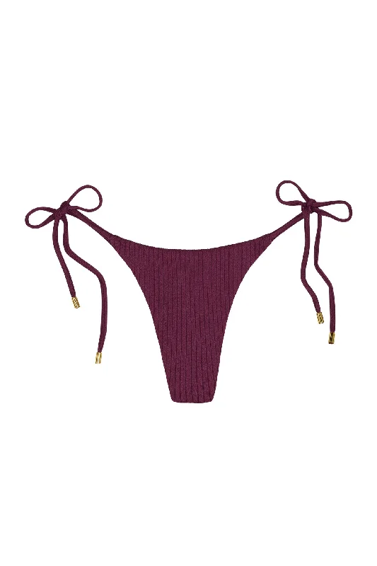 Water-fit swimwear -Palma Thong - Eggplant Wide Rib