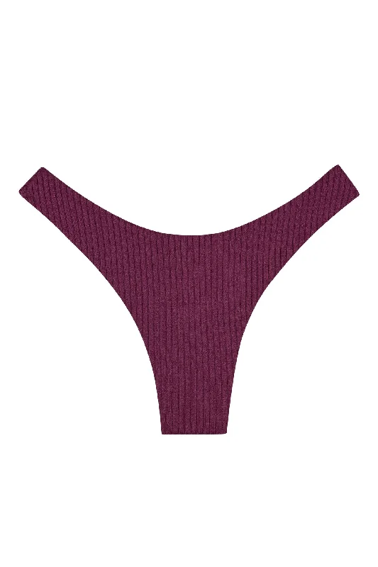 Eco-flow swimwear -Byron Bottom - Eggplant Wide Rib