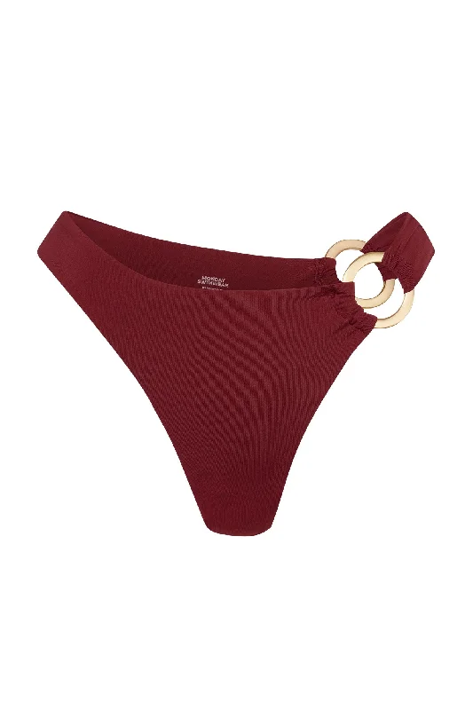 Sport-chic swimwear -Bronte Bottom - Burgundy