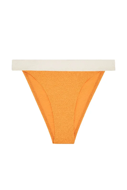 Plus-size chic swimwear -Santorini Bottom - Clementine/Ivory Boucle