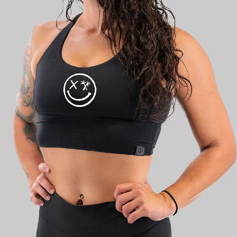 Rose City Sports Bra for Pilates -Salty Savage Ladies "Spliced Smile" X Back Sports Bra | Cocoa Beach Performance