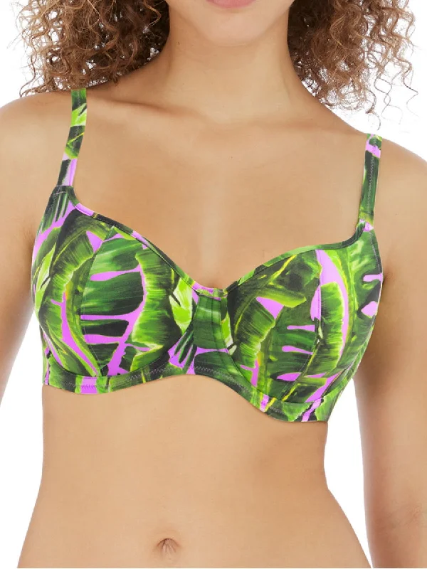 Blue stamp swimwear -Jungle Oasis Sweetheart Bikini Top - Cassis