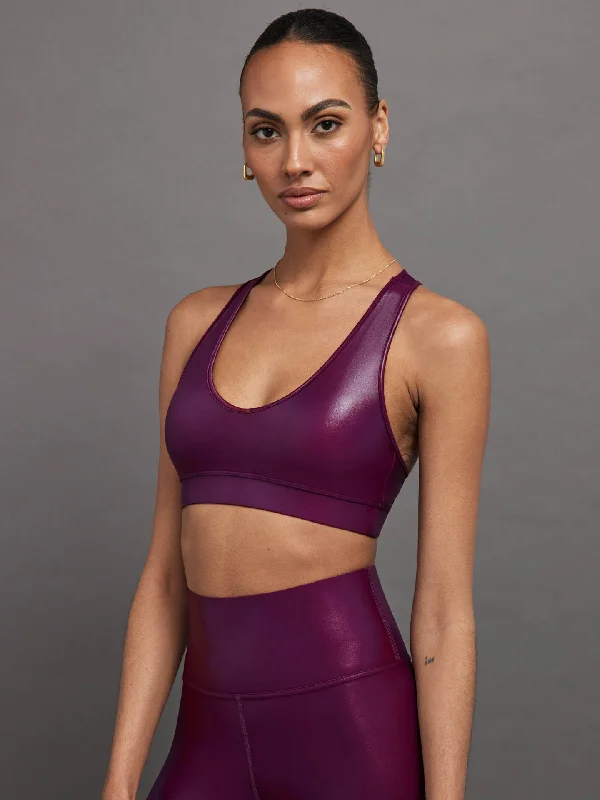 Shock Burgundy Sports Bra for Intensity -Action Bra 2.0 in Takara Shine - Pickled Beet