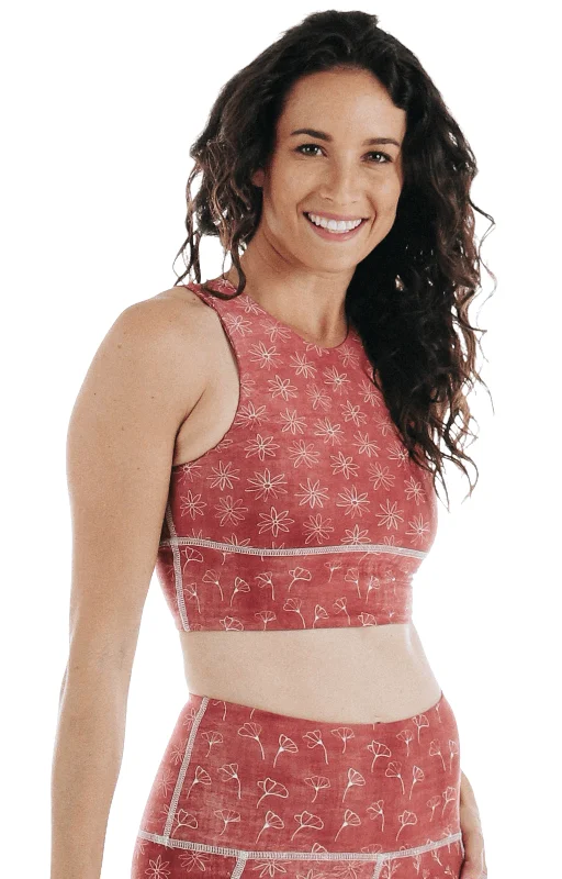 Rose Slip-On Sports Bra for Layering -Free Range Sports Bra - Terracotta Time