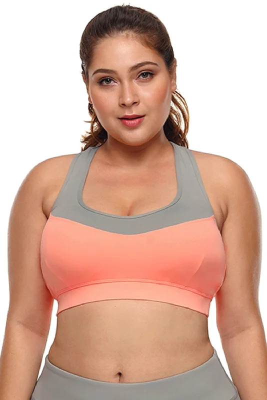 Pop Rose Sports Bra for Flair -Crossed Keyhole Sports Bra