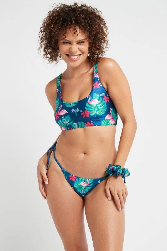 Race-chic swimwear -Avalon Bottoms In Flamingos