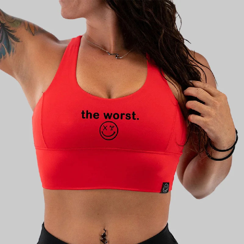 Aqua Two-Tone Sports Bra for Activity -Salty Savage Ladies "the worst" X Back Sports Bra | Cocoa Beach Performance