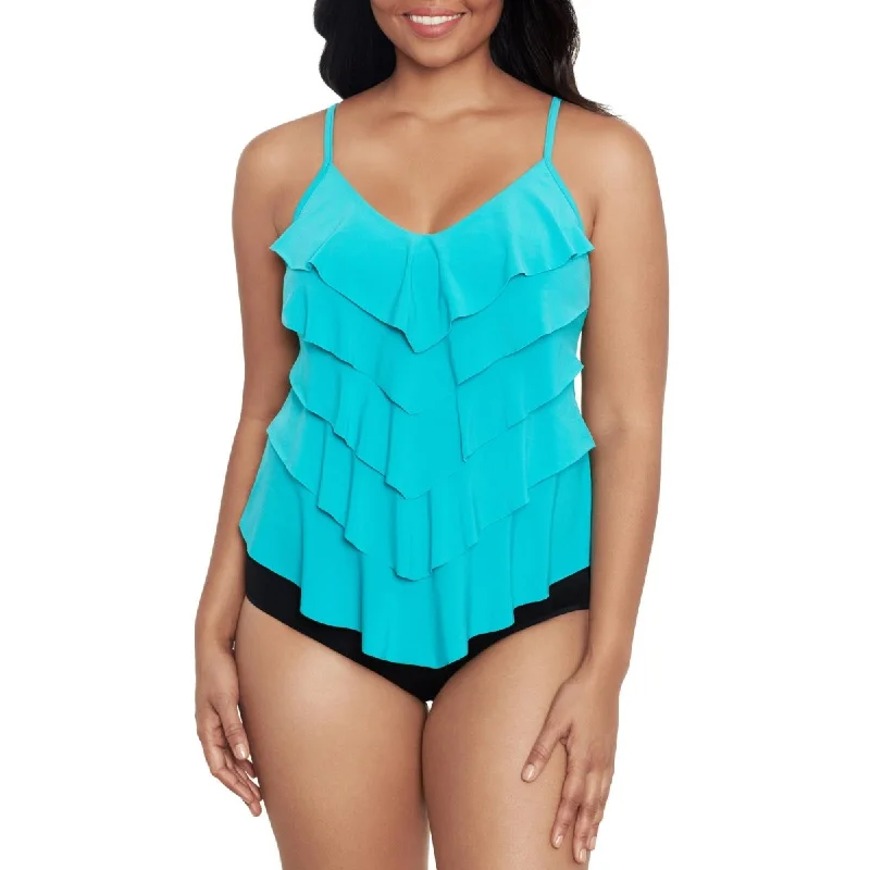 Vent Sapphire Sports Tank Top for Hold -TRIMSHAPER SOLID RACHEL LAYERED TANKINI