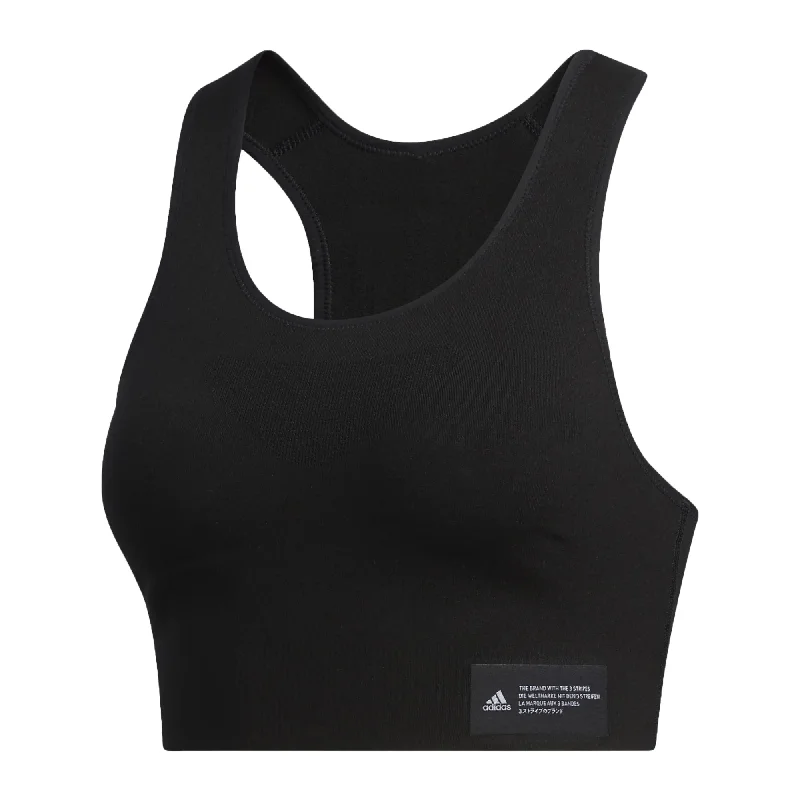 Slate Chic Sports Bra for Streets -adidas Women's Primeknit Fine Sports Bra Black