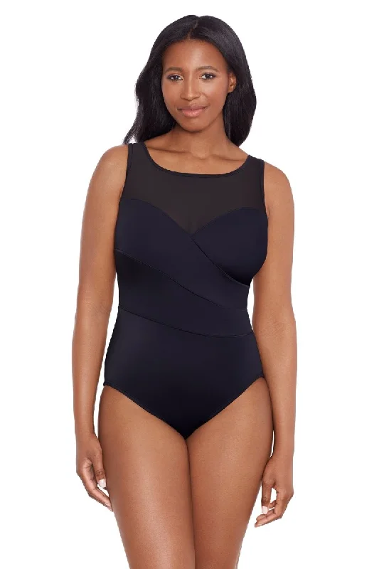 Bold-fit swimwear -LONGITUDE NIGHT GALA MESH HIGH NECK ONE PIECE