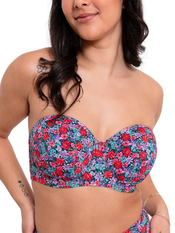 Fade-core swimwear -Kitsch Kate Bandeau Bikini Top - Floral Print