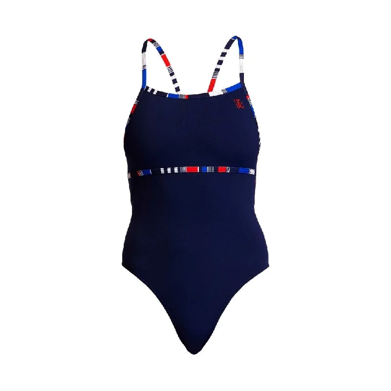 Navy flow swimwear -Old Spice | Ladies Single Strength One Piece