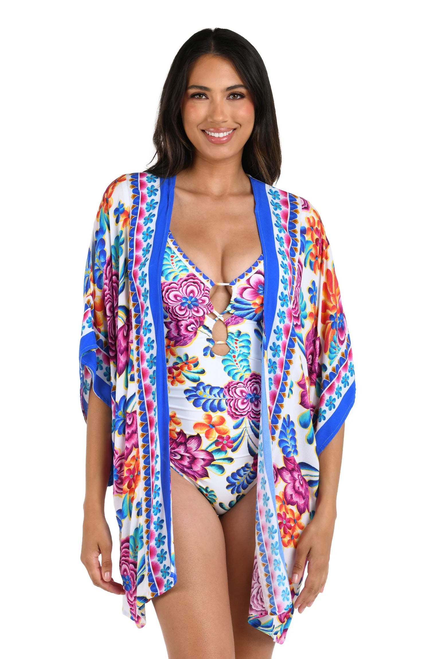 Resort-chic swimwear -La Blanca Flor De Paradiso Kimono Cover Up