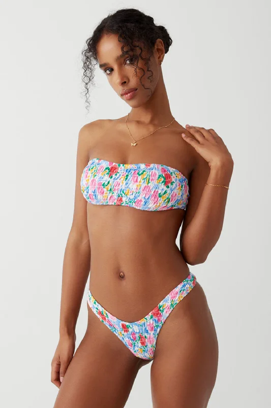 Cup-core swimwear -Rosabella Bandeau  Bikini Top - Painted Petals