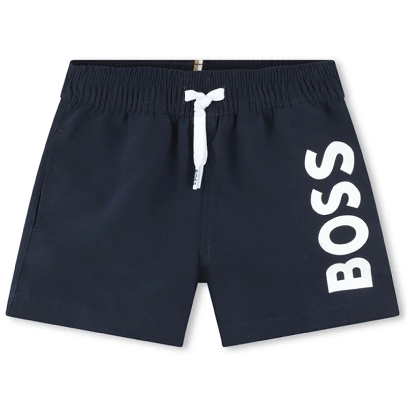 Rose Petite Sports Short for Small Frames -Hugo Boss Navy Swim Shorts