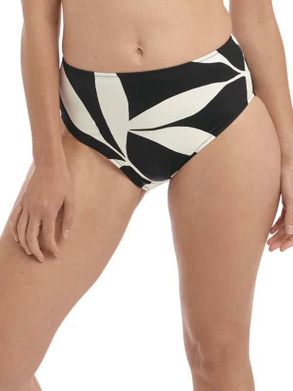 Lake-fit swimwear -Ile De Re High Waist Bikini Brief - Black & Cream