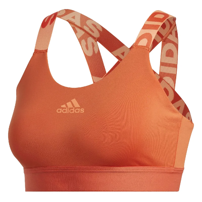 Burgundy Feather Sports Bra for Edge -adidas Women's Don't Rest Alphaskin Padded Bra Glory Amber