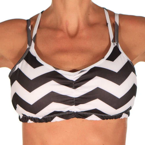 Lilac Cozy Sports Bra for Rest -Chevrun Strappy Top Sports Bra