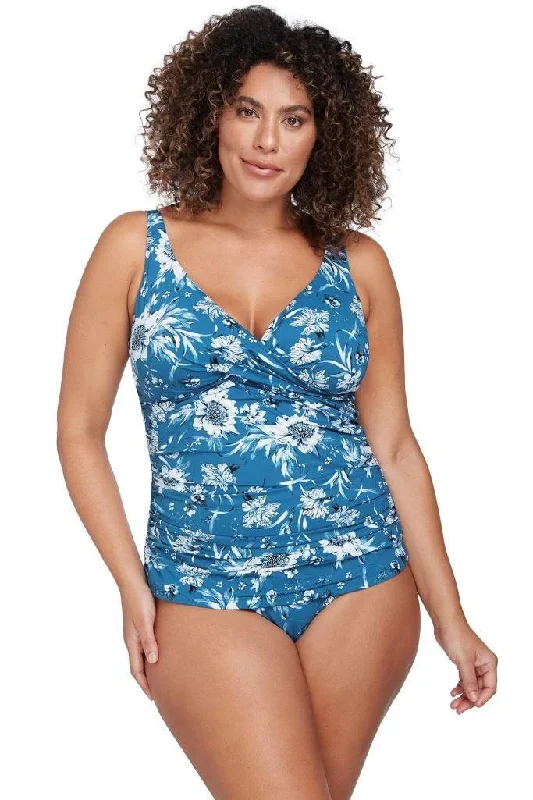 Aqua Even Sports Tank Top for Confidence -Artesands  Fleur Du Champ Delacroix Multicup Fit Tankini Top Cerulean