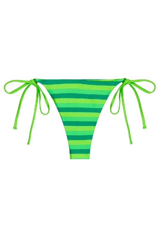 Pink flow swimwear -Avalon Bottoms In Green Horizontal Stripes