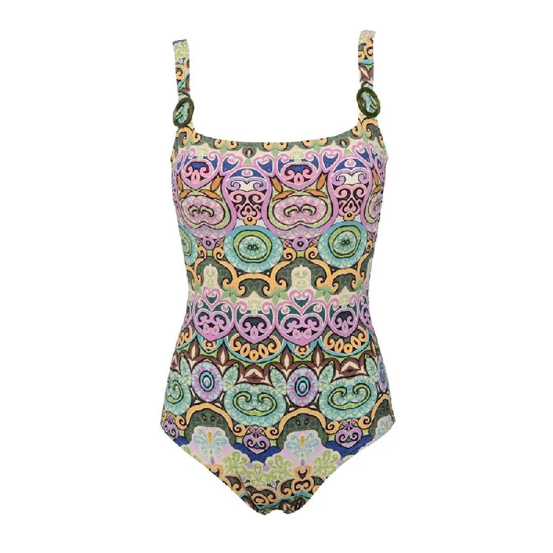 Print-chic swimwear -Nias Square Neck Swimsuit