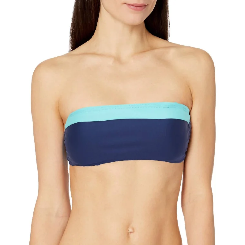 Forest Tough Sports Bra for Dance -Bandeau Bra Bikini Top In Navy