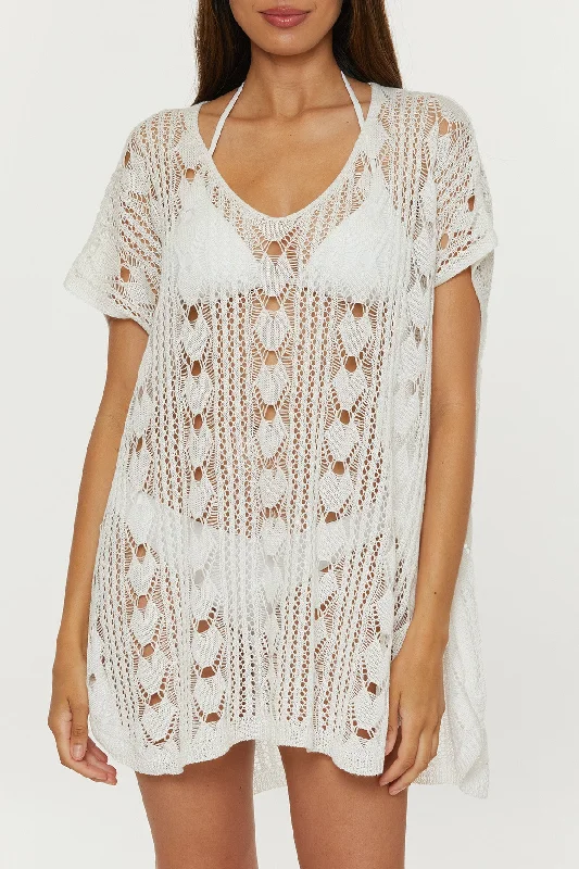 Trip-fit swimwear -Becca Venica White V-Neck Tunic