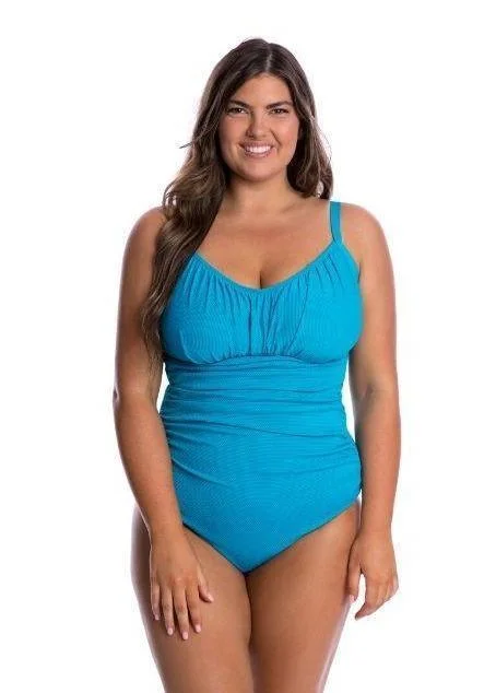 Fit-strap swimwear -CHC9831DD/E Capriosca Honey Comb Turquoise Underwires One Piece