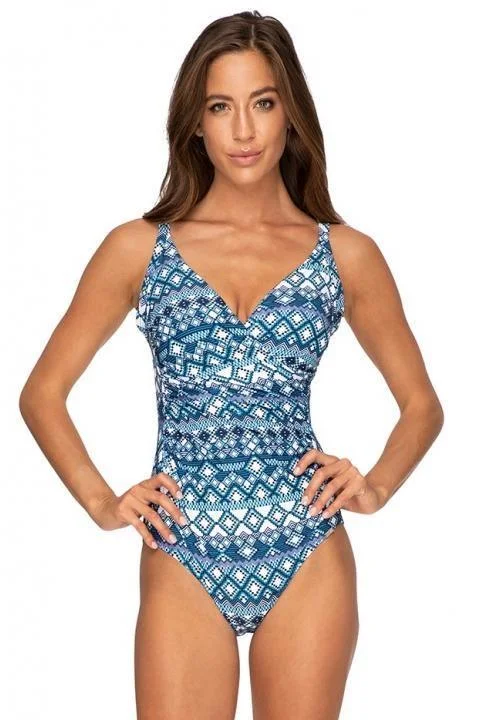 Long-flow swimwear -Janzten JA84077 Mexci Ruched Cross Over One Piece